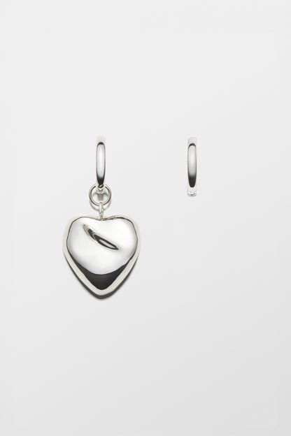 Mono Heart Hoop Earrings